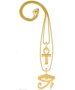 Ankh And Eye Of Ra Necklace Set Egyptian with 24 and 30 Inch Long Chains... - $575.82 MXN