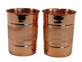 Terrapin Trading Pair of 100% Pure Copper Ayurvedic Water Beer Beakers Glass Cup - £18.61 GBP