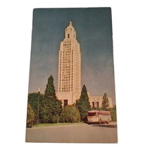 Postcard Lousiana&#39;s Beautiful Capitol Building At Baton Rouge Bus Chrome - £5.51 GBP