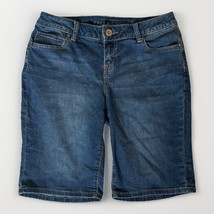 Falls Creek Jean Shorts Womens Size 8 Medium Wash Blue Denim Stretch Casual - $15.84