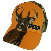 Deer Silhouette Men&#39;s Adjustable Camouflage Baseball Cap (Orange) - £11.66 GBP