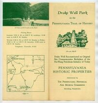 Drake Well Park Brochure Pennsylvania Trail of History 1950's - $11.88