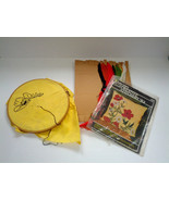 Vintage crewel stitchery pillow kit with embroidery loop daisies and ane... - $19.75