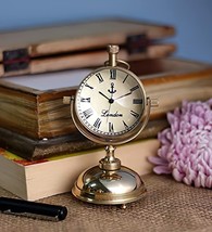 Brass Table Clock Handmade Nautical Vintage Maritime Small Table Watch C... - $42.08