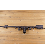 Large Cast Iron Weathervane Arrow Top Lightning Rod 22&quot; Long Rustic Weat... - $51.52 CAD