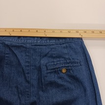 Talbots Petites Women's Blue Cotton Front Zipper Denim Skirt Pockets Size 8 image 5