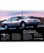 1991 Ford Thunderbird LX V8 Coupe 2 Page Vintage Print Ad Sunset 90s Wal... - $10.97