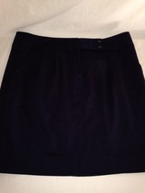 Trina Turk Women&#39;s Skirt Navy Blue Fully LinedA Line Front Zip Skirt Size 8 - £38.57 GBP