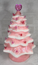 Mr Christmas Ceramic Light Up Pink Christmas Valentines Day Tree &quot;Be Min... - $44.50