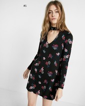 NWT Express Cut-Out Trapeze Dress Choker Floral Print - £26.36 GBP
