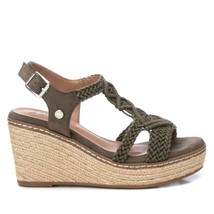 Xti women&#39;s jute wedge sandals in Kaki - size 9.5 - £62.51 GBP