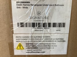 Signature Hardware 484567 Destin Narrow Rect. Undermount Bathroom Sink -... - $2,080.22 MXN