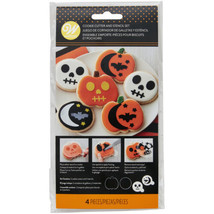 Halloween Cookie Cutter and Stencil Set Wilton, Metal, Pumpkin Skull Face - $6.43
