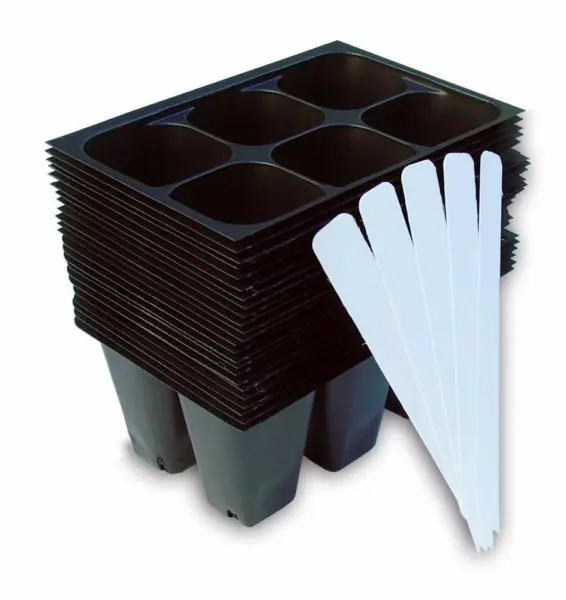 Seedling Starter Trays 144 Cells: (24 Trays) Plus 5 Plant Labels Seed Starting G - £17.56 GBP