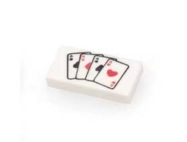 Minifigure Poker Playing Cards Aces 2X1 Construction Piece Custome - $4.16