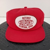 K Products NOS VTG DuPont Retiree Red Snapback Patch Trucker Cap Farmer&#39;s Hat - £9.72 GBP