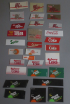 Coca-Cola Vintage Vending Machine Plastic Labels 30 Diff soda and shape - £11.09 GBP