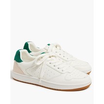 J.Crew Womens Court Sneakers Lace Up White Green 8H - $48.19