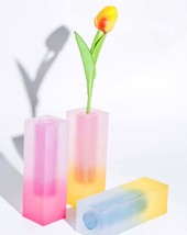 Dreamy Acrylic Flower Pillar Vase - Contemporary Multi-Tone Centerpiece for - $82.47