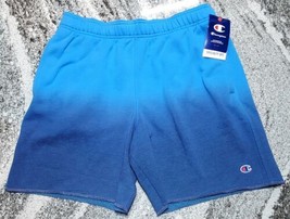 Champion Athletic Dip Dye Blue Ombre Fleece Shorts Logo Size LARGE Men&#39;s New - £20.00 GBP