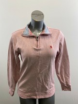 IZOD Saltwater Relaxed Fit 1/4 Zip Sweatshirt Women Size Medium Pink Lon... - $14.84