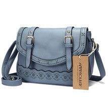 Vintage Women Shoulder Bag High Quality Hollow Out Crossbody Bag Pu Leather Lace - £38.29 GBP