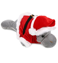 Santa Grey Manatee Stuffed Animal Plush With Santa Claus Hat, 15 Inches - £36.97 GBP