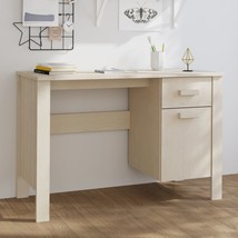 Desk HAMAR Honey Brown 113x50x75 cm Solid Wood Pine - $105.99