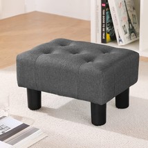 Small Tufted Foot Stool, Fabric Foot Stools Ottoman With Plastic, Lue Bona. - £33.52 GBP