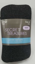 Secret Treasures Control Top Tights 2 Pair Size 4 Color Charcoal  Black - $28.70