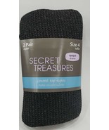 Secret Treasures Control Top Tights 2 Pair Size 4 Color Charcoal  Black - $524.20 MXN