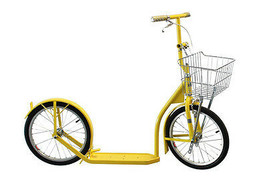 16&quot; AMISH KICK SCOOTER BRIGHT YELLOW Foot Bike w/ Basket Handbrake MADE ... - £260.17 GBP