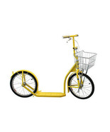 16&quot; AMISH KICK SCOOTER BRIGHT YELLOW Foot Bike w/ Basket Handbrake MADE ... - £264.02 GBP