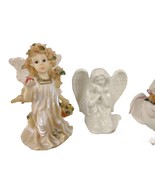 Vintage Lot of 6 Garden Fairy Angel Cherub Figurines &amp; Candle Holders Set - $366.26 MXN