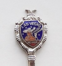 Collector Souvenir Spoon USA Nevada Las Vegas Cowboy Howdy Podner Cloisonne - $2.99