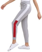 Tommy Hilfiger Womens Flag Color Block Terry Joggers,Size X-Large - $53.22