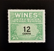 1942 12c U.S. Internal Revenue, Cordial &amp; Wine, Green Scott RE125 Mint NH - £1.33 GBP