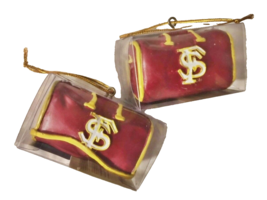 Florida State Seminoles Football Basketball Sports Bag Ornament Set of 2 NEW FSU - £11.15 GBP