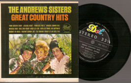 Patty Andrews Sisters near mint stereo 7&quot; 33 jukebox EP Great Country Hi... - £23.61 GBP