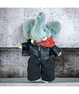 Bear Factory 2001 Biker Elephant Plush 16”  Leather Jacket Jeans Outfit ... - £9.51 GBP