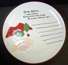 Santa Wish List Write on china cookie plate 3D Sue Zulauf 11&quot; Christmas ... - $16.39