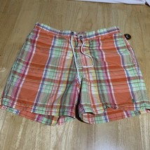 Polo Ralph Lauren Mens L - Orange  / Multicolor Plaid Swim Trunks Shorts... - $18.08