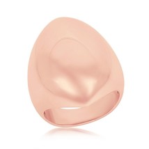 Sterling Silver Large Oval Ring - Rose Gold Plated - £106.15 GBP