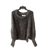 Zara Knit Womens Size Medium Pullover Black Gold Speckles Flecks Crew Ne... - $22.77