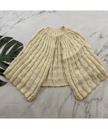 Womens Vintage Handmade Cropped Shawl Cape Sweater One Size Cream Knit C... - $48.73 CAD