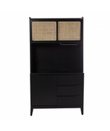 Rustic Black and Light Bamboo Tall Buffet Cabinet - €878,55 EUR