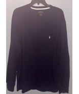 Polo RALPH LAUREN Long Sleeve THERMAL  Sleep Shirt Men&#39;s XL  Navy Blue . - $261.61 MXN