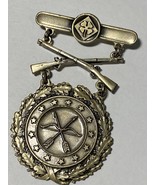 4th ARMY, EXCELLENCE IN COMPETITION, RIFLE, SILVER, BADGE, PINBACK, HALL... - $45.00
