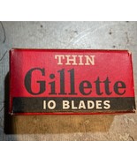 Vintage Gillette Sealed Unopened Red Thin Safety Razor Blades 10 pack - $41.36 CAD