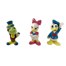VTG Walt Disney Jiminy Cricket Donald Duck Daisy Figurine Ceramic 60s Lo... - $47.69